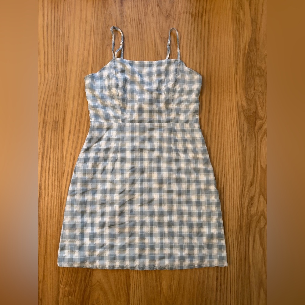 L.A. Hearts Green and White Plaid Mini Dress